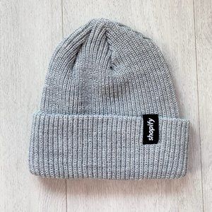 Shopify Logo Light Grey Ribbed Beanie